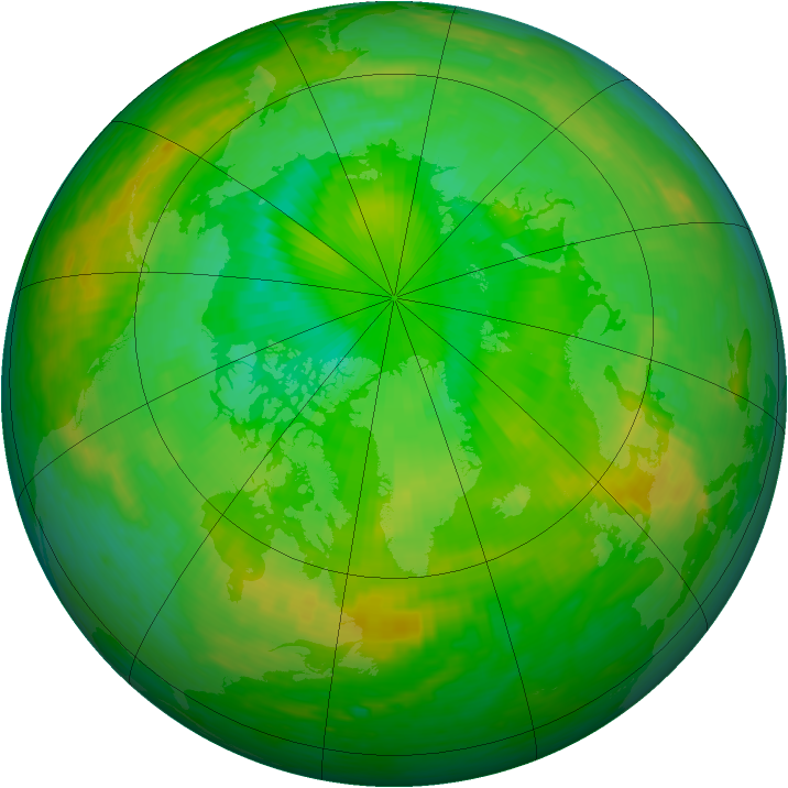 Arctic ozone map for 06 July 1990